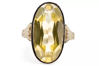 Pierścionek Żółty Perydot 14k żółte złoto Vintage vrc113y